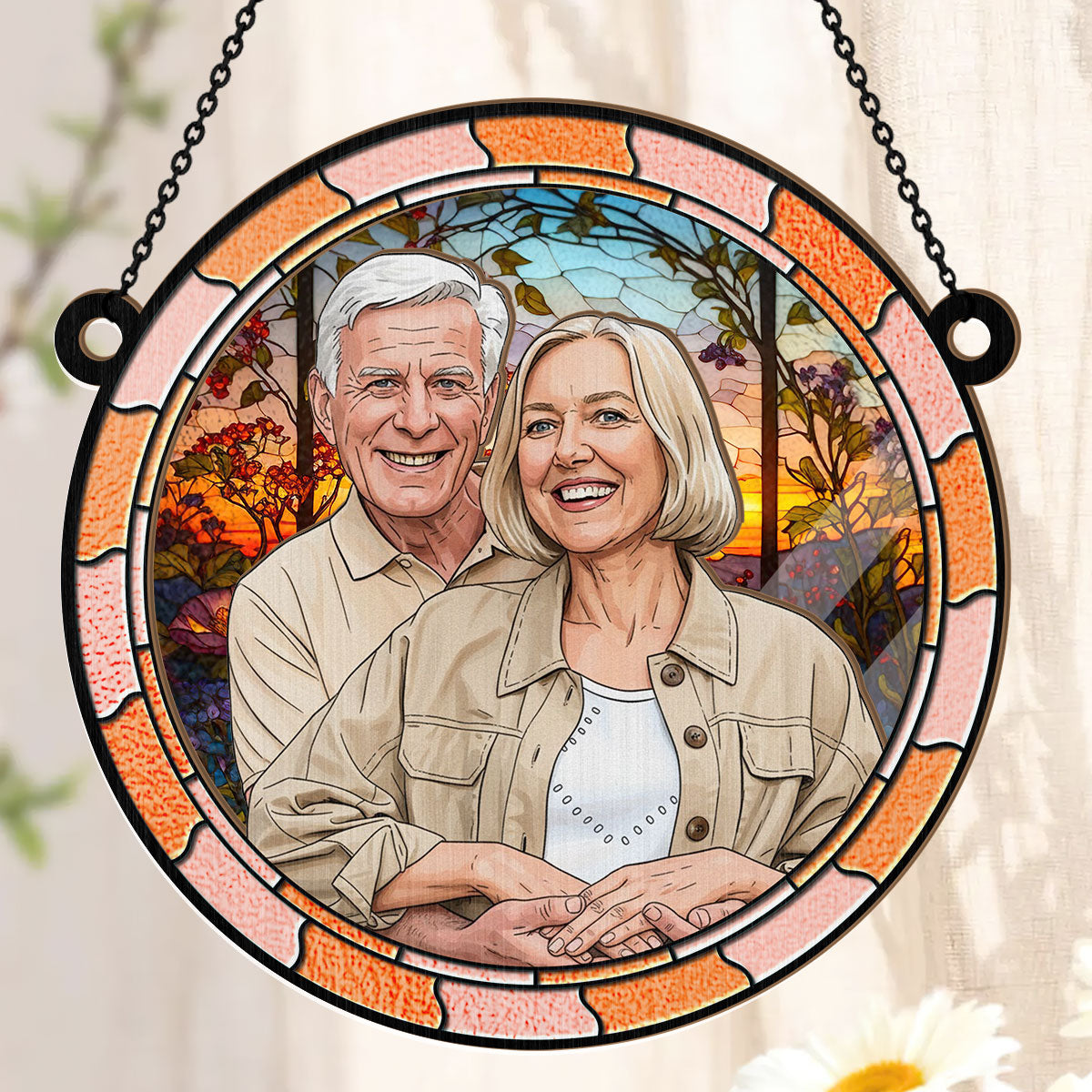 Fall For You More Every Day - Personalized Window Hanging Suncatcher