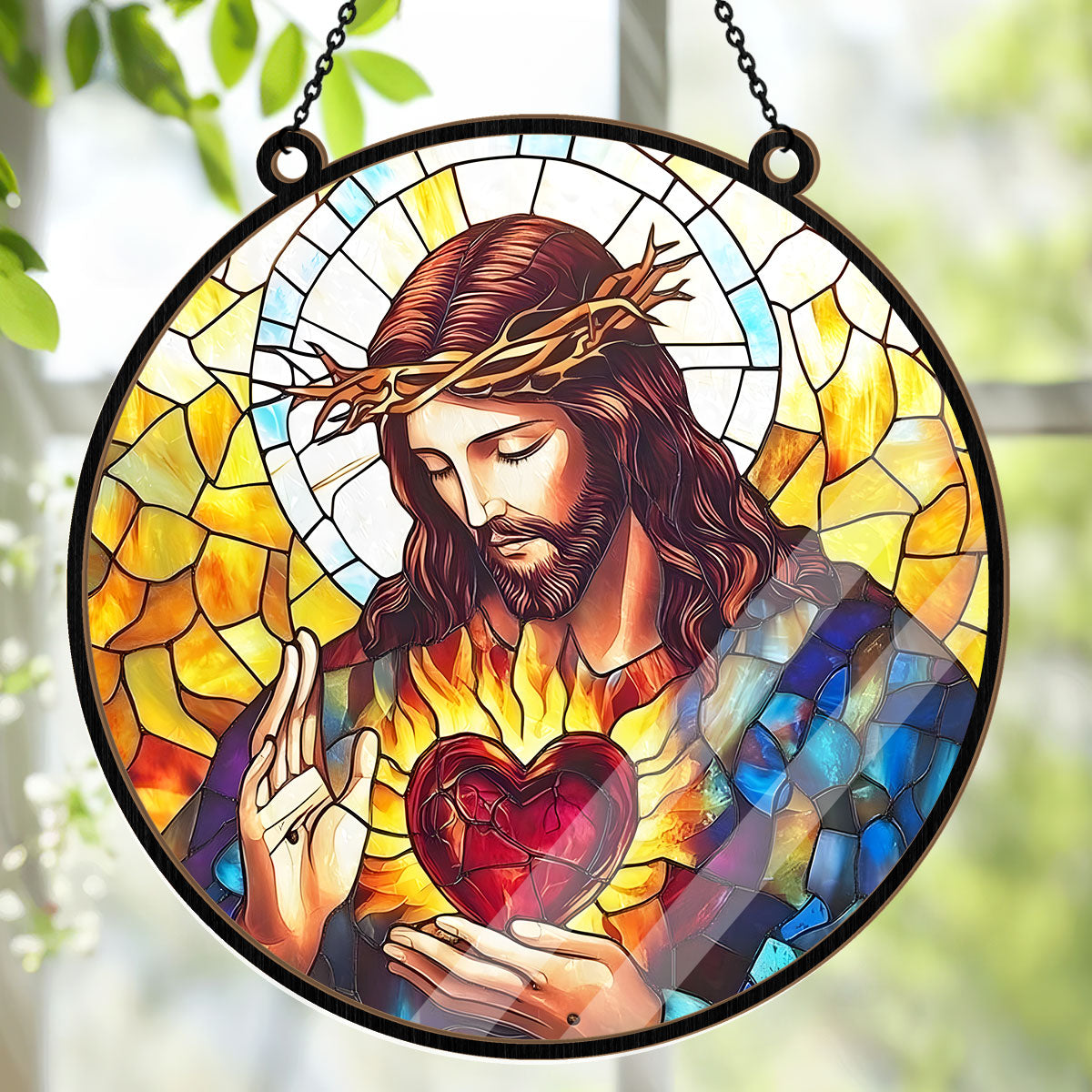 Sacred Heart Of Jesus -  Window Hanging Suncatcher