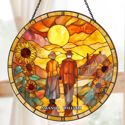 Golden Love Path - Personalized Window Hanging Suncatcher