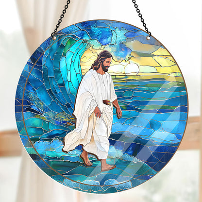 Jesus Walks On Water -  Window Hanging Suncatcher