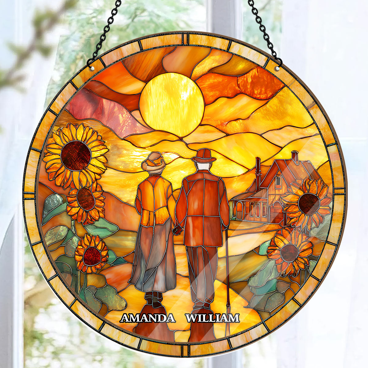 Golden Love Path - Personalized Window Hanging Suncatcher