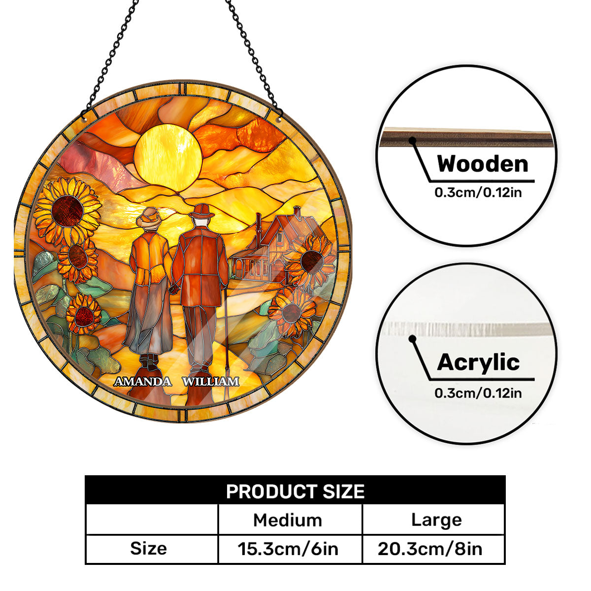 Golden Love Path - Personalized Window Hanging Suncatcher